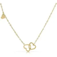 Made by Nami Herzkette Gold mit verwundenen Herzen für Damen in Gold aus Chirurig. Edelstahl, 40 + 5 cm Hypoallergen Wasserfest Valentinstag Geschenk für Sie