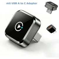 neue dawn 2 in 1 mini Wireless CarPlay Auto Adapter USB C für iPhone Android Audio-Adapter, CarPlay Auto Adapter,Bluetooth 5.4,Bluetooth adapter,mit USB-C-Adapter