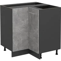 Vicco Eckunterschrank R-Line, Beton/Anthrazit, 75.6 cm ohne Arbeitsplatte (1-St)