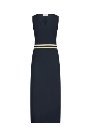 Studio Anneloes - Tirza tape dress dark blue - Gr. - M