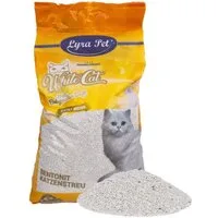 Lyra Pet Katzenstreu 15 Liter Lyra Pet® White Cat® Katzenstreu Bentonit Babypuderduft, klumpend, staubfrei, staubarm