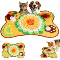 BlingBin Schnüffelteppich Schnüffelmatte für Hunde, Interaktives Spielspielzeug für Haustiere, Plüsch, Waschbare Trainingsmatte 63 x 67CM, Schnüffelteppich