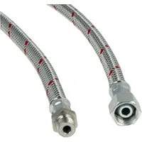 tecuro Wasserrohr Universal - Ölschlauch Einschraubnippel, 1/4 Zoll AG x 3/8 Zoll ÜWM x 300 mm