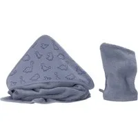 Fillikid Kapuzenhandtuch Kapuzenbadetuch mit Waschhandschuh, Frottee (Set, 2-St)
