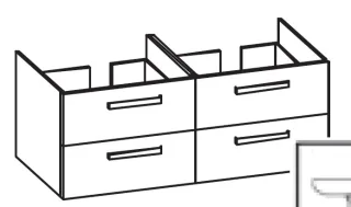 Artiqua 414 Waschtischunterschrank für Subway 2.0 7175D0 Graphit Struktur quer, 414-WU4L-V77-7070-40 414-WU4L-V77-7070-401