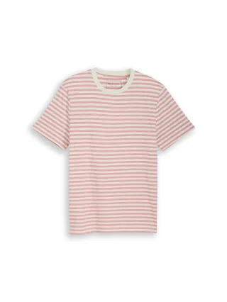 Denim Tom Tailor - T-Shirt mit Streifenmuster rose white yd stripe - Gr. - S