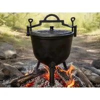 Zilner Grilltopf Schwerer Feuertopf Gusseisenkessel Jagdkessel in 4 Größen, Gusseisen (Dank seiner robusten Verarbeitung und vielseitigen Einsatzmöglichkeiten ist er zudem eine ideale Geschenkidee für Geburtstage, Hochzeiten, Weihnachten, Einweihunge