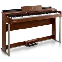 Donner Digitalpiano E-Piano 88 Tasten gewichtetes Hammermechanik Klavier DDP-200 (SET), Holzgehäuse, LCD-Display, 5 Reverb-Effekte, Bluetooth-MIDI, 3 Pedale