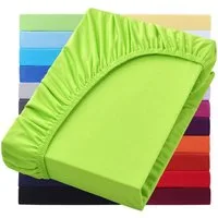 NatureMark Spannbettlaken Boxspringbett Spannbetttuch 200x220cm, Baumwolle, Gummizug: rundum, (1 Stück), 40 cm Steghöhe - 200 x 220cm Spannbetttuch, Apfelgrün