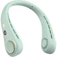 FELIXLEO Mini USB-Ventilator Wearable Bladeless Nackenventilator 720° Luft 5Stufen Grün.