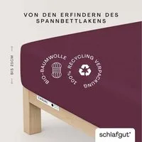 Schlafgut Spannbettlaken CASUAL Bettlaken 100% gekämmte Bio-Baumwolle, 150 g/m², Spannbetttuch, Jersey, Gummizug: rundum, (1 Stück), Bettlaken bis 25 cm Höhe, langlebig, weich, Antipilling-Ausrüstung