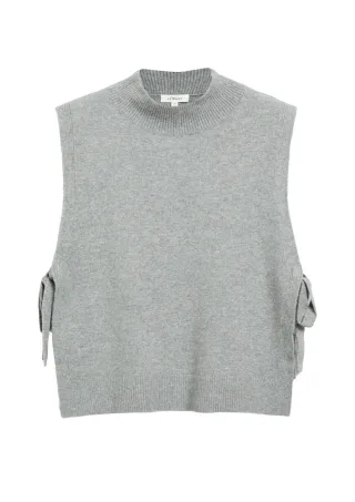 s.Oliver Red Label - Ärmelloser Strickpullover grau - Gr. - 34