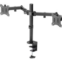 Digitus Monitor-Halterung Dual Monitor Klemm-Halterung 15-32″, 2x 8 kg DA-90400, (Höhenverstellbar, Neigbar, Schwenkbar)