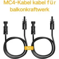 POWERNESS Balkonkraftwerk Powerness 2x 10m MC4 Solarkabel Verlängerungskabel 6mm² mit Stecker