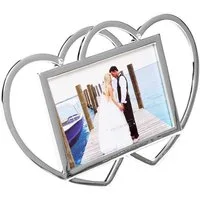 Brillibrum Bilderrahmen Herz Rahmen Fotorahmen Zwei Herzen Bilderrahmen Herz Silber