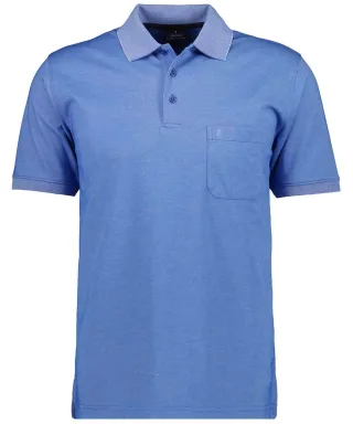 RAGMAN - Softknit-Polo mit Brusttasche, kurzarm blau - Gr. - XXL