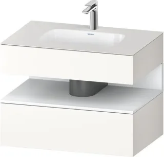 Duravit Qatego Einbauwaschtisch mit Konsolenwaschtischunterbau Weiß Matt & Supermatt 800x550x600 mm QA4785018840010