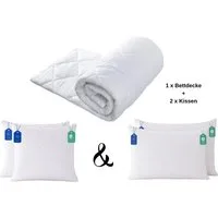 Pointhome Bettdecke + Kopfkissen Ganzjahresdecke, Waschmaschinengeeignet, Bettenset, Bettdecken-Set, Füllung: Hohlfaser, 1 Bettdecke + 2 Kissen