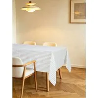 OTTO home Tischdecke Marric (Packung 1-tlg), halbtransparente Tischdecke, Leinenoptik mit Streifen