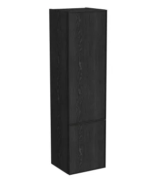 VitrA New Metropole Edge Hochschrank mit 2 Türen mit Türanschlag links 40 x 37 x 150 Schwarz,80539 80539
