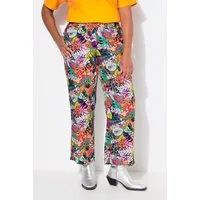Angel of Style Schlupfhose Hose gerades Bein Blätter-Muster Elastikbund