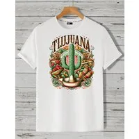 RMK T-Shirt Herren Shirt Basic Rundhals mit Mexico Tijuana Print