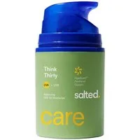salted. Sonnenschutzcreme Ausgleichende LSF 30 Tagespflege Think Thirty, Leichte Tagespflege mit LSF 30, Panthenol, Glycerin und AlgaGuard
