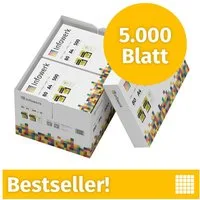 Infowerk Druckerpapier Kopierpapier 5000 Blatt A4 80g Premium Weiß Testsieger PEFC, PEFC-Zertifikat (GFA-PEFC-COC-500582)