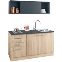 OPTIFIT Pantryküche Mini, Breite 150 cm, mit Kochfeld und Einbau-Spülbecken