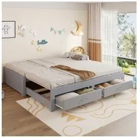Celya Schlafsofa Multifunktionales Gästebett Ausziehbares Aus Holz, ohne Matratze,mit 2 Schubladen, Ohne Armlehnen und Rückenlehne, Ideal für kleine Wohnungen, Jugendzimmer und multifunktionale Räume