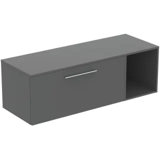 Ideal Standard Möbel-Set 140cm i.life B 1 Auszug 1 off.Fach Gr.Chrom Quarzgrau matt, T5763NG T5763NG