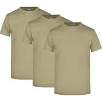 James & Nicholson T-Shirt 3er Pack Komfort-T-Shirt aus strapazierfähigem Single Jersey JN002 (Spar-Set, 3er-Pack) Hochwertiges T-Shirt in sehr großer Farbauswahl