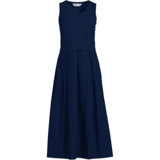Ausgestelltes ärmelloses Midikleid für Damen, Damen, size: regular, Blau, Baumwolle/Baumwoll-Mischung, by Lands' End