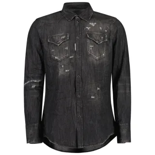 Dsquared2 Klassisches, Schwarzes Jeanshemd Im Western-stil