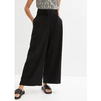 bonprix Marlene-Hose Mix aus Leinen und Viskose, gesmokter Bund mit Knopfdetail, Loose Fit