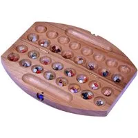 LOGOPLAY Spiel Hus oval Samena Gr. S - 2. Wahl, Familienspiel, Bao Spiel Gr. S oval aus Holz Strategiespiel mit Edelsteinen (2. Wahl)