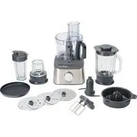 Küchenmaschine MultiPro Compact+ silber, 800 Watt, integrierte Waage, Mixaufsatz und Blend-Xtract 2GO