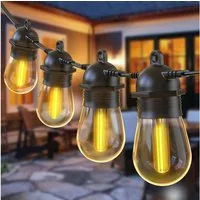 Quntis Lichterkette outdoor strom 16/31m led lichterkette für außen erweiterbare, lichtkette terasse Balkonlampen Gartenlampen biergarten lichterketten