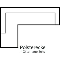 Home affaire Ecksofa Julia zeitlose und elegante Couch, hoher Sitzkomfort, L-Form, Federkern-Polsterung, Holzfüße, Keder