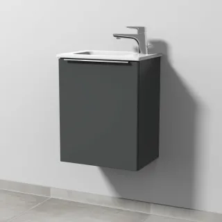 Sanipa 3way Waschtischunterbau zu Duravit ME by Starck Waschtisch mit 1 Tür, Anthrazit-Matt UM72022