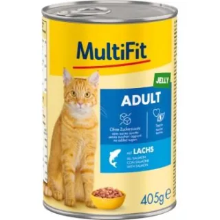 MultiFit Nassfutter Katze Adult, in Gelee, Lachs 24x405 g