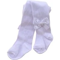 La Bortini Strumpfhose Strumpfhose in Weiß mit Schleifen Baby Kinder Strumpfhosen für Taufe elastisch, weich, 44 50 56 62 68 74 80 86 92 98 104 110
