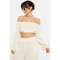 LSCN by LASCANA Carmenbluse in verkürzter Länge