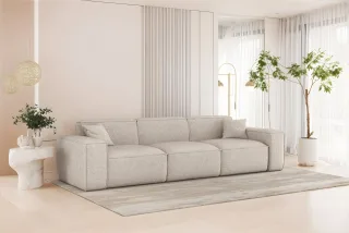 Sofa Designersofa CELES PREMIUM 3-Sitzer in Stoff Artico Creme
