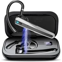 ibettertec Bluetooth Headset Ear Freisprecheinrichtung & Dual Mikrofon Headset (für iPhone/Android/Laptop, Mono Ohrhörer,430mAh,IPX5 Wasserdicht,für Autofahren/Business/Büro)