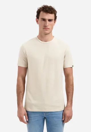 No Excess - T-Shirt Crewneck Solid Jacquard desert - Gr. - L