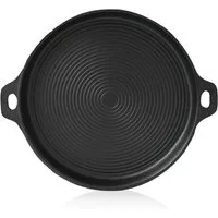 BBQ-Toro Grillplatte Gusseisen Plancha Ø 35 cm, Grillplatte, rund, BBQ Grillpfanne