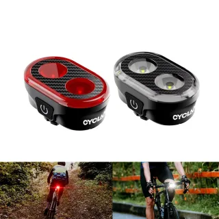 CYCLAMI CY300T 2PCS Bicycle Smart Front Rear Brake Sensing Lights Waterproof Type-C Charging Bike Lighting Headlight War