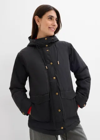 bonprix Warm wattierter Parka, schwarz, Gr.38, Warm wattierter Parka, 65% Baumwolle