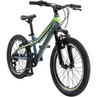 Bikestar Mountainbike 20 Zoll Aluminium Kinderfahrrad, 6 - 9 Jahre, Mädchen, Jungen, 7 Gang Shimano Tourney RD-TY300 Schaltwerk, Kettenschaltung, Scheibenbremsen, Rahmen 28 cm, Hardtail